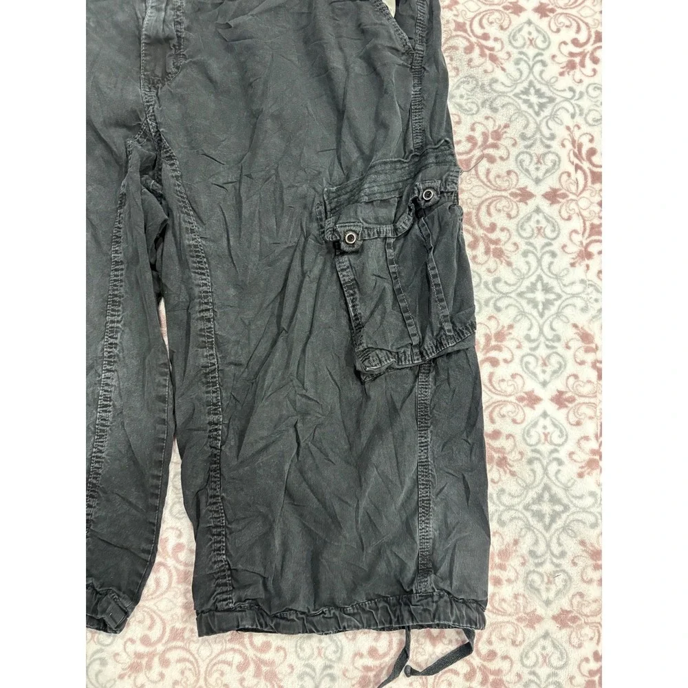 YXR Jeans Mens Cargo Shorts Faded Black 100 Cotton Relaxed Fit Size 42 Utility - Picture 2 of 10